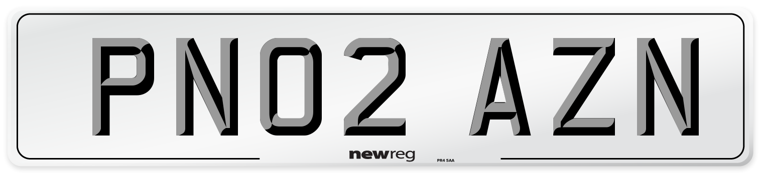 PN02 AZN Number Plate from New Reg